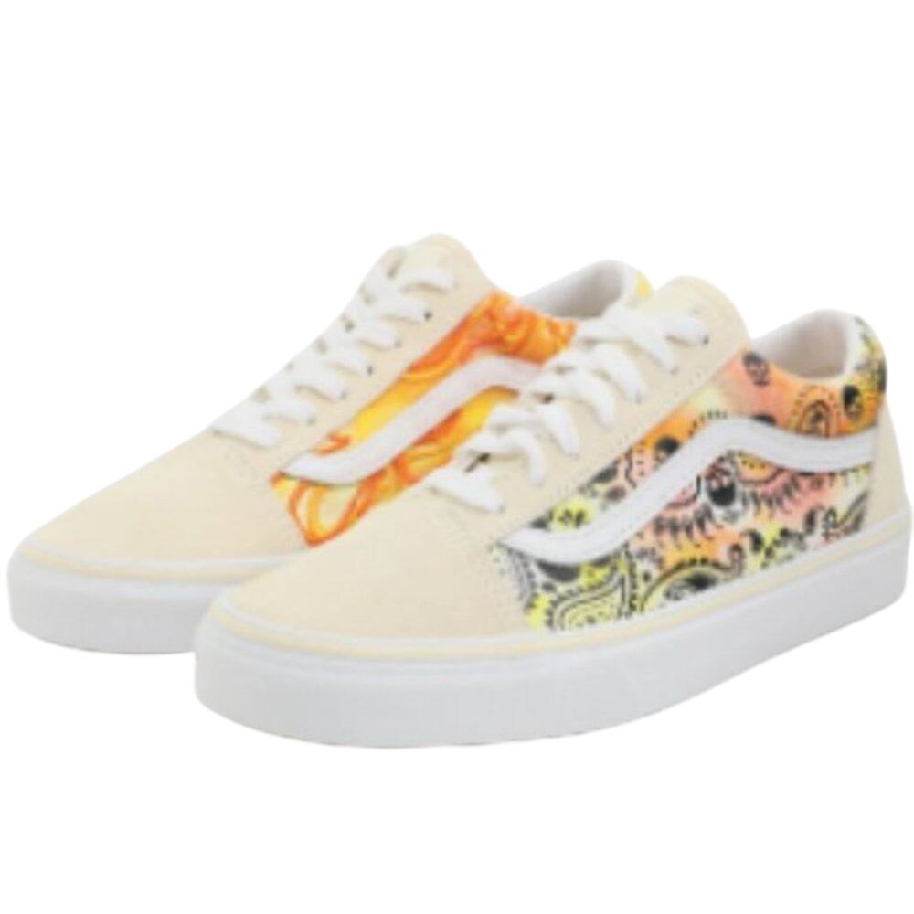 Vans Old Skool Bandana Flame Beige Orange size 8.5